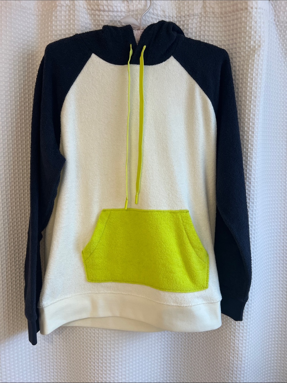 Outerknown Neon Yellow Drawcords with White Brand Tag-terry cloth-626-002